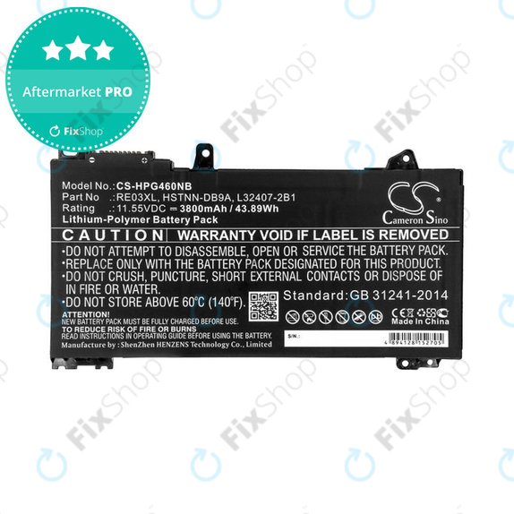 Bateria do HP ProBook 455, 450, 445, 440, 430 G6, 3800mAh, Li-Pol, 11.55V, RE03XL, HQ