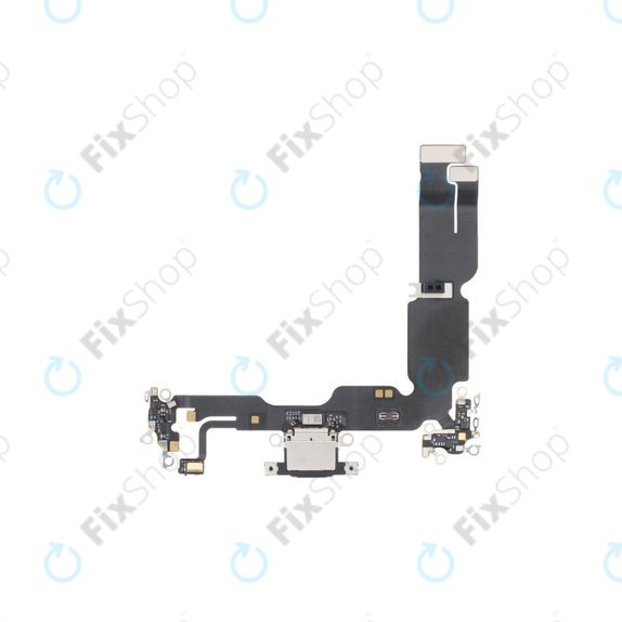 Złącze ładowania z taśmą flex do iPhone 15 Plus, Czarny, Black