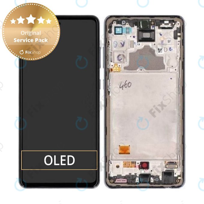 Wyświetlacz do Samsung A72 A725F, A726B, Ekran dotykowy z ramką, GH82-25460A, GH82-25463A, GH82-25624A, GH82-25849A, Awesome Black, Genuine Service Pack
