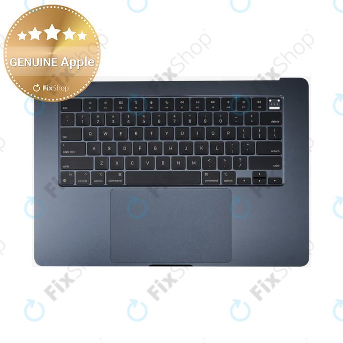 Górna rama klawiatury do MacBook Air 15", A3114 (2024), z klawiaturą US i baterią, Midnight, 661-40269, Genuine Apple