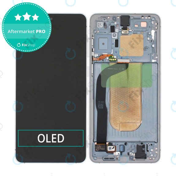 Wyświetlacz OLED dla Samsung S25 Edge, Titanium Silver, Ekran dotykowy z ramką