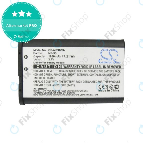 Bateria do Casio Exilim EX-H10, EX-FH100, EX-H15, EX-Z2000, EX-H20G, 1950mAh, Li-Ion, 3.7V, NP-90, HQ