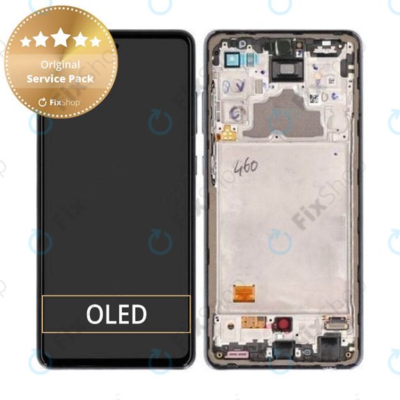 Wyświetlacz do Samsung A72 A725F, A726B, Ekran dotykowy z ramką, GH82-25460A, GH82-25463A, GH82-25624A, GH82-25849A, Awesome Black, Genuine Service Pack