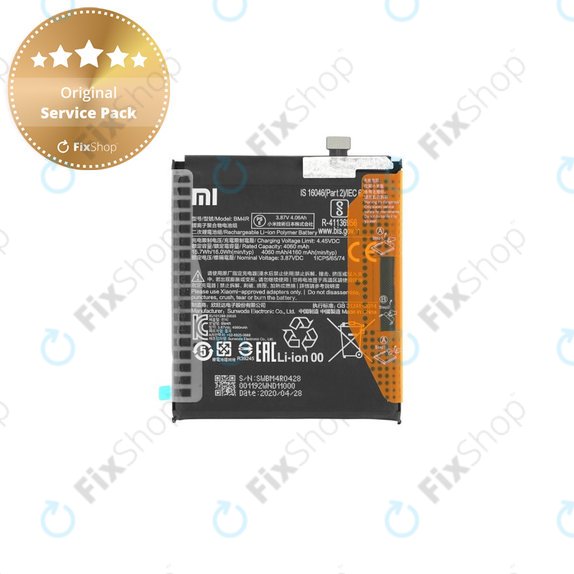 Bateria do Xiaomi Mi 10 Lite M2002J9G, BM4R 4160mAh, 460200001C5Z, Genuine Service Pack