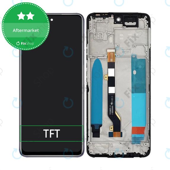 Wyświetlacz do Infinix Hot 11S NFC, Ekran dotykowy z ramką, Polar Black, TFT
