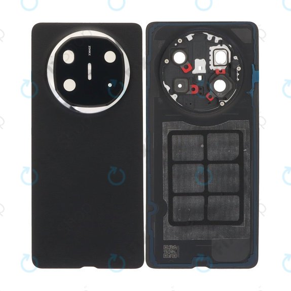 Tylna pokrywa baterii z kompletnym montażem do Huawei Mate X6, Czarny, Black