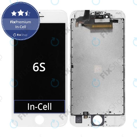 Wyświetlacz In-Cell dla iPhone 6S, White, Ekran dotykowy z ramką, FixPremium