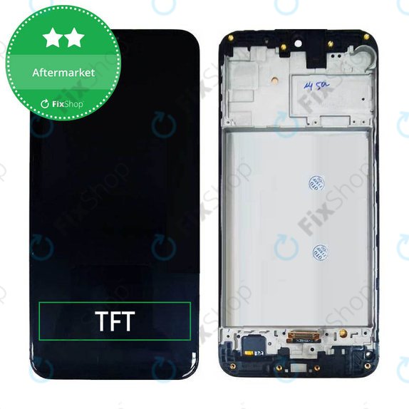 Wyświetlacz do Samsung M21 M215F, Ekran dotykowy z ramką, Czarny, Black, TFT