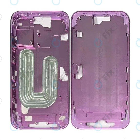 Ramka srodkowa do iPhone 16 Plus, Przyciski zasilania i głośności, Różowy, Pink