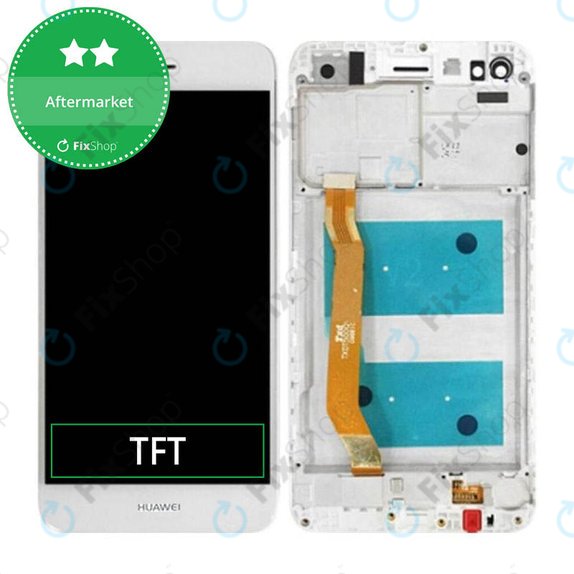 Wyświetlacz do Huawei P9 Lite Mini, Y6 Pro (2017), Ekran dotykowy z ramką, Biały, White, TFT