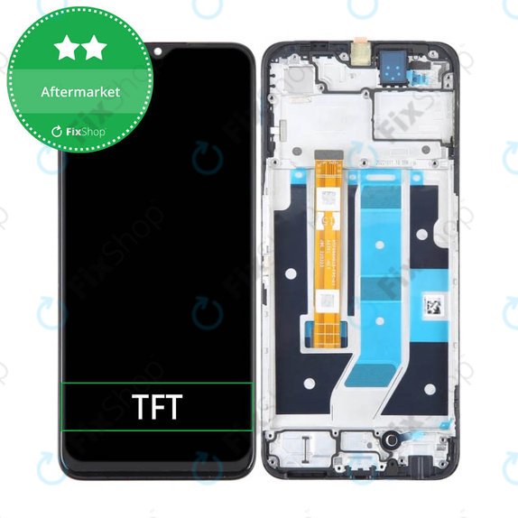 Wyświetlacz do Oppo A78, Ekran dotykowy z ramką, Czarny, Black, TFT