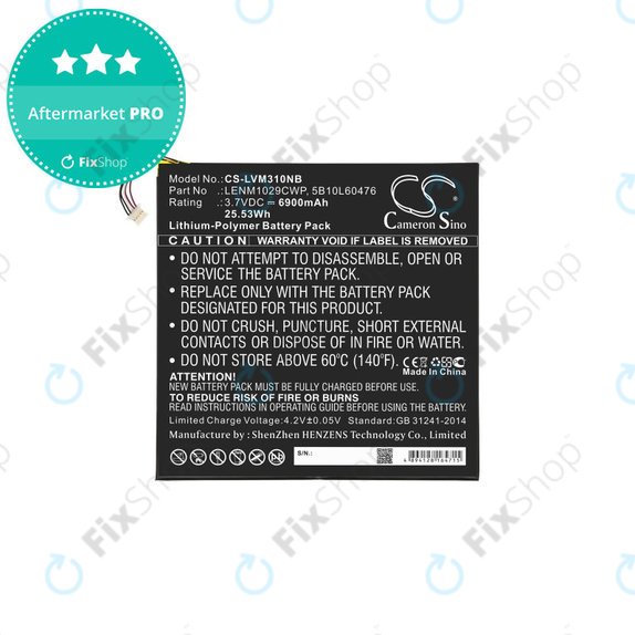 Bateria do Lenovo Miix 300, Miix 310, 6900mAh, Li-Pol, 3.7V, LENM1029CWP, HQ