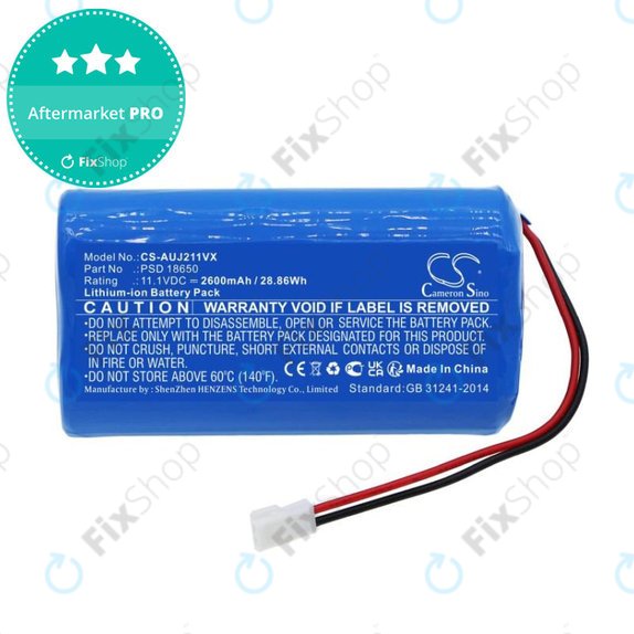 Bateria do Aquajack 211, 2600mAh, Li-Ion, 11.1V, PSD 18650, HQ