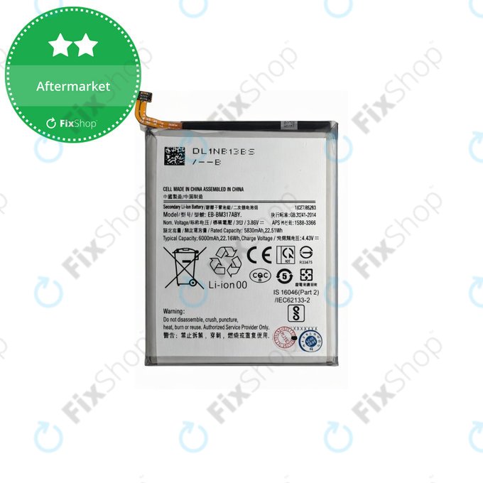 Bateria do Samsung M31 M315F, M31s M317F, EB-BM317ABY, 6000mAh