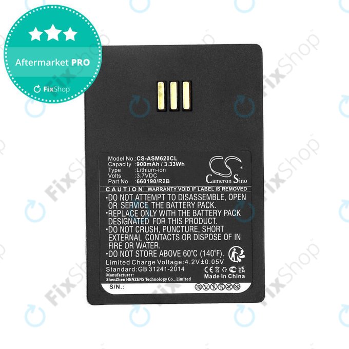 Bateria do Siemens Openstage WL3, Ascom, Aastra, Innovaphone, 900mAh, Li-Ion, 3.7V, 660190/R2B, HQ