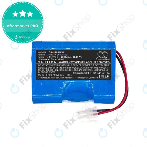 Bateria do Hoover RBC-seria, RB219, 35601403, Li-Ion, 14,4V 2500mAh, HQ