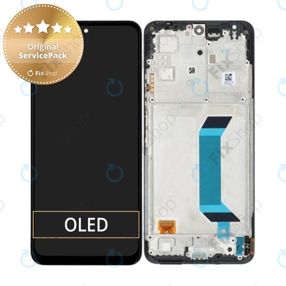 Wyświetlacz do Xiaomi Redmi Note 12 5G, Ekran dotykowy z ramką, 560001M17P00, Onyx Black, Genuine Service Pack