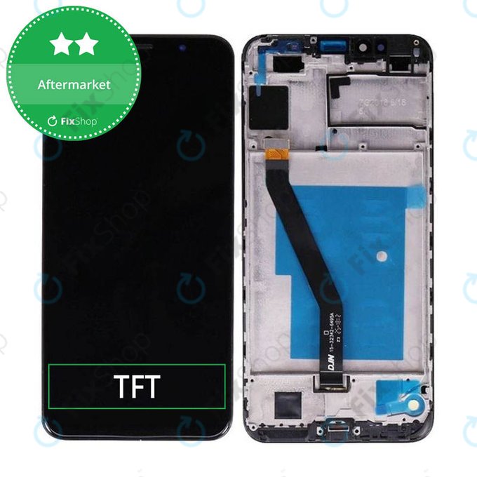 Wyświetlacz do Huawei Y6 Prime (2018), Ekran dotykowy z ramką, Czarny, Black, TFT