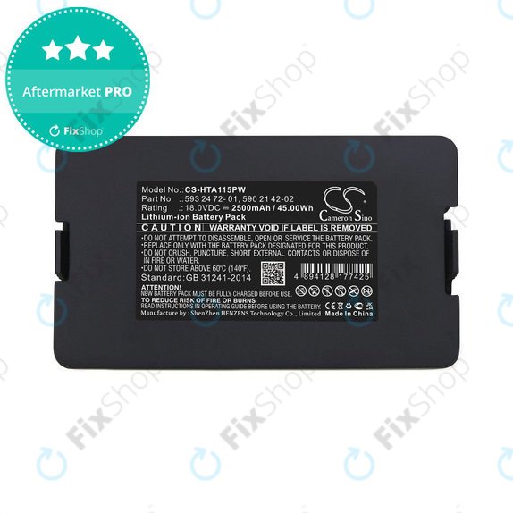 Bateria do Flymo Easilife 800, Gardena Sileno Life 1250, Husqvarna Automower 520, 2500mAh, Li-Ion, 18V, 593 24 72-01, HQ