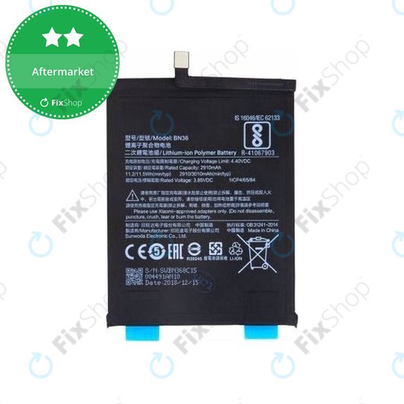 Bateria do Xiaomi Mi A2 (Mi 6X), BN36, 3010mAh