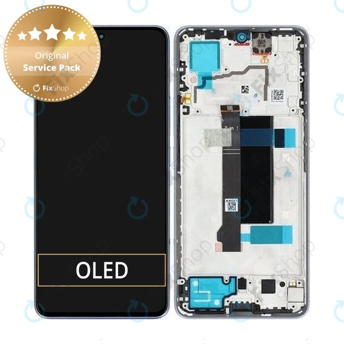 Wyświetlacz do Xiaomi Redmi Note 13 Pro 5G 2312DRA50C, Ekran dotykowy z ramką, Aurora Purple, 5600030N1600, Genuine Service Pack