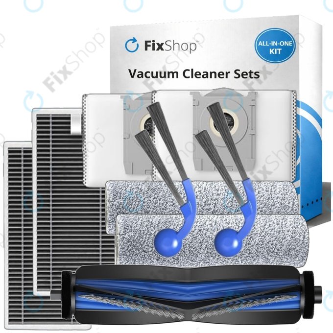 Zestaw części zamiennych do Ecovacs T80 Omni, T80 (1x Główna szczotka, 2x Filtr, 2x Szczotka boczna, 2x Ściereczka mopująca, 2x Worek na kurz)