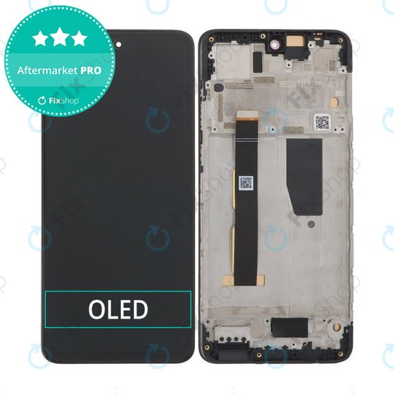 Wyświetlacz OLED do Motorola Moto G84 XT2347, Ekran dotykowy z ramką, Czarny, Black