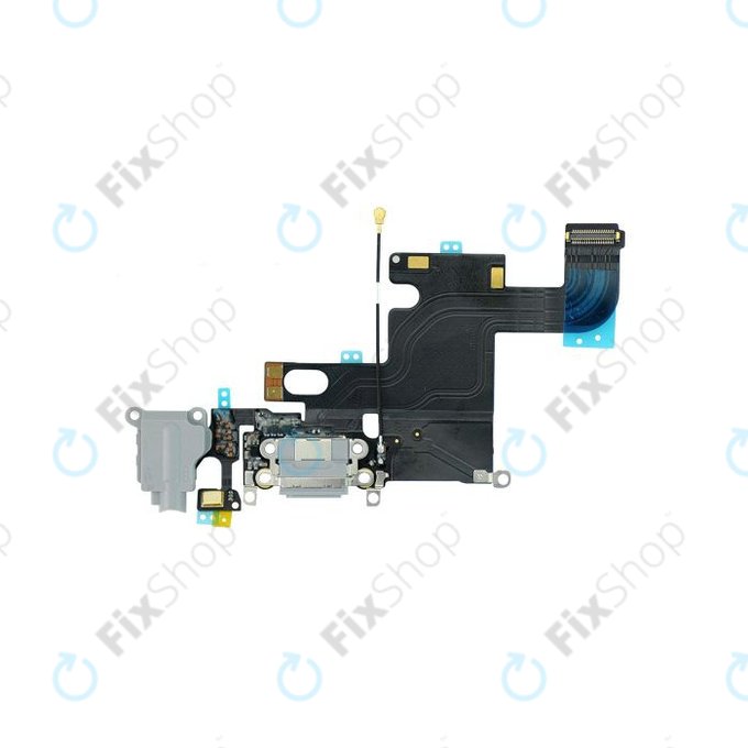 Złącze ładowania z taśmą flex do iPhone 6, Czarny, Black