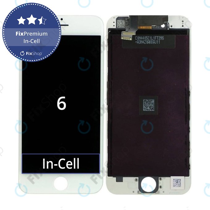 Wyświetlacz In-Cell dla iPhone 6, White, Ekran dotykowy z ramką, FixPremium