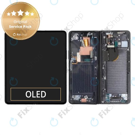 Wyświetlacz do Samsung Z Fold 5 F946B, Ekran dotykowy z ramką, Phantom Black, GH82-31842A, Genuine Service Pack