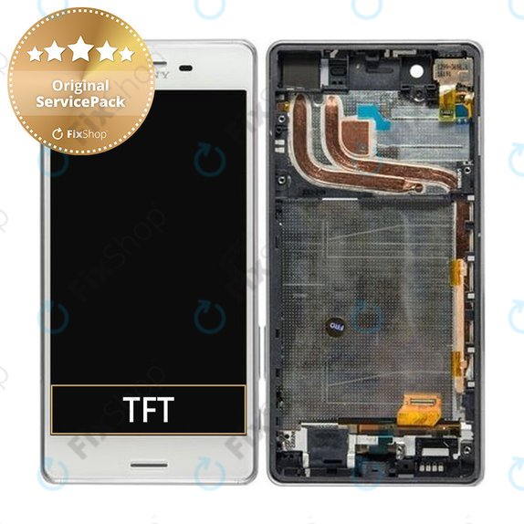 Wyświetlacz do Sony Xperia X Performance F8131, F8132, Ekran dotykowy z ramką, 1302-3675, Biały, White, Genuine Service Pack