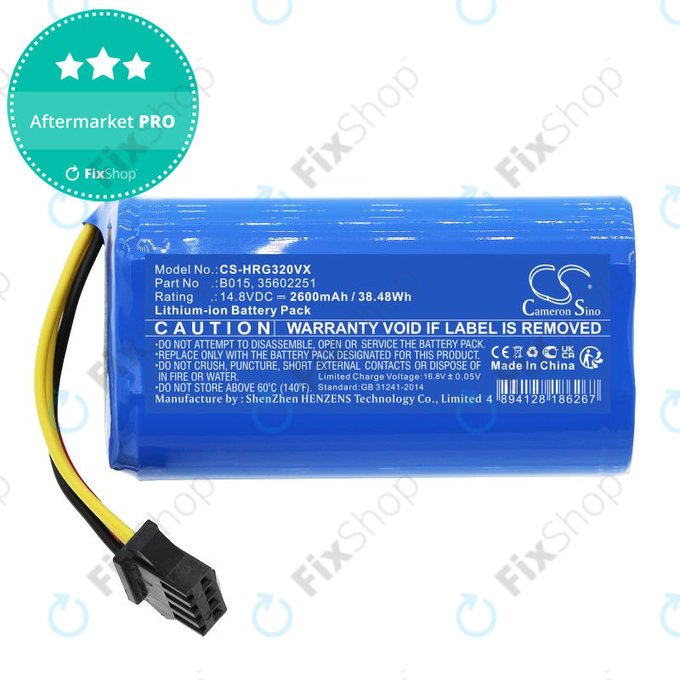 Bateria do Hoover HGO31, HGO32, HGO33, 2600mAh, Li-Ion, 14.8V, B015, HQ