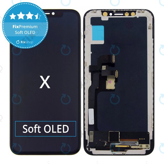 Wyświetlacz Soft OLED dla iPhone X, Ekran dotykowy z ramką, FixPremium