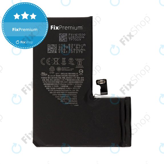 Bateria dla iPhone 15 Pro, 3274mAh, A3011, FixPremium