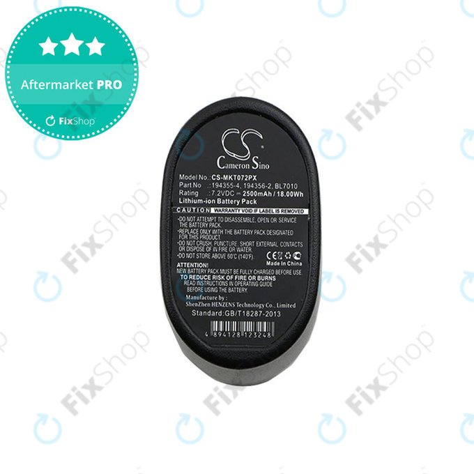 Bateria do Makita CL070, CL072, DF010, TD020, TD021, TD022, 2500mAh, Li-Ion, 7.2V, 194355-4, HQ
