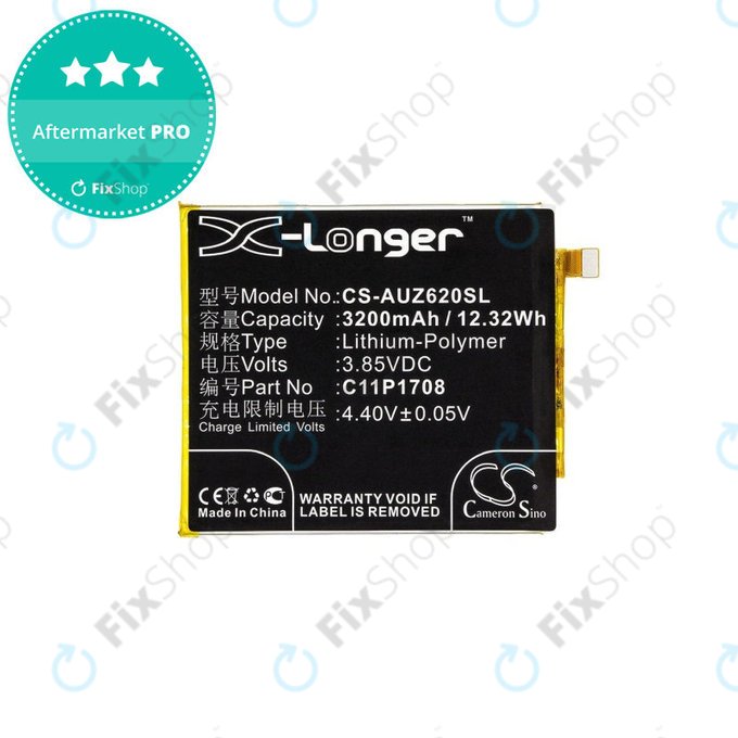 Bateria dla Asus Zenfone 5 ZE620KL, 3200mAh, Li-Pol, 3.85 V, C11P1708, HQ