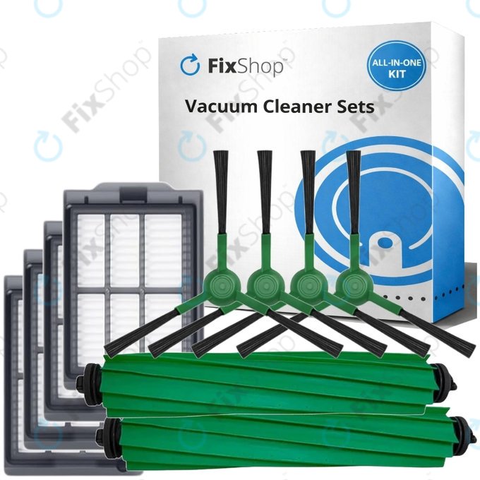 Zestaw części zamiennych do iRobot Roomba Plus 405 Combo, 505 Combo (2x Główna szczotka, 4x Filtr, 4x Szczotka boczna)
