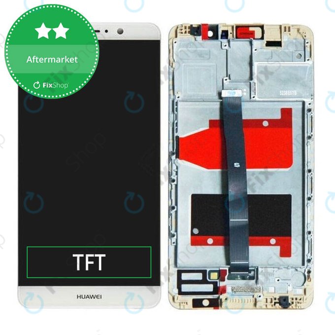 Wyświetlacz do Huawei Mate 9, Ekran dotykowy z ramką, Biały, White, TFT
