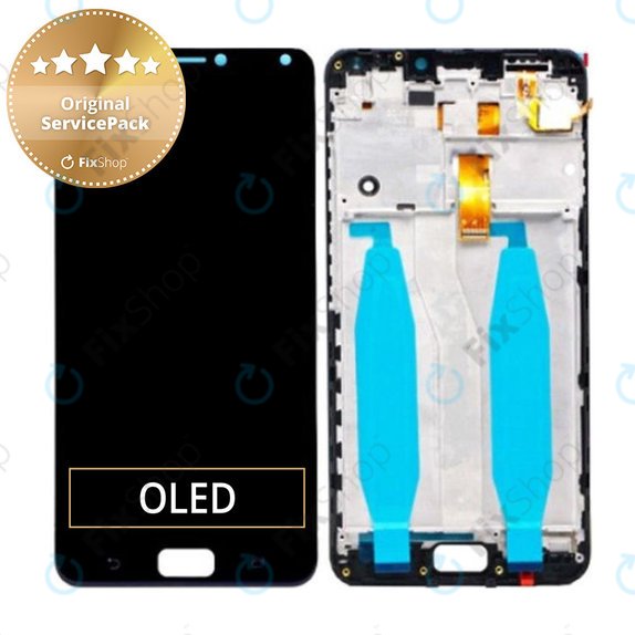 Wyświetlacz do Asus Zenfone 4 Max ZC554KL (X00ID), Ekran dotykowy z ramką, Deepsea Black, Genuine Service Pack