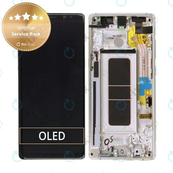 Wyświetlacz do Samsung Note 8 N950F, Ekran dotykowy z ramką, GH97-21065D, GH97-21066D, Maple Gold, Genuine Service Pack