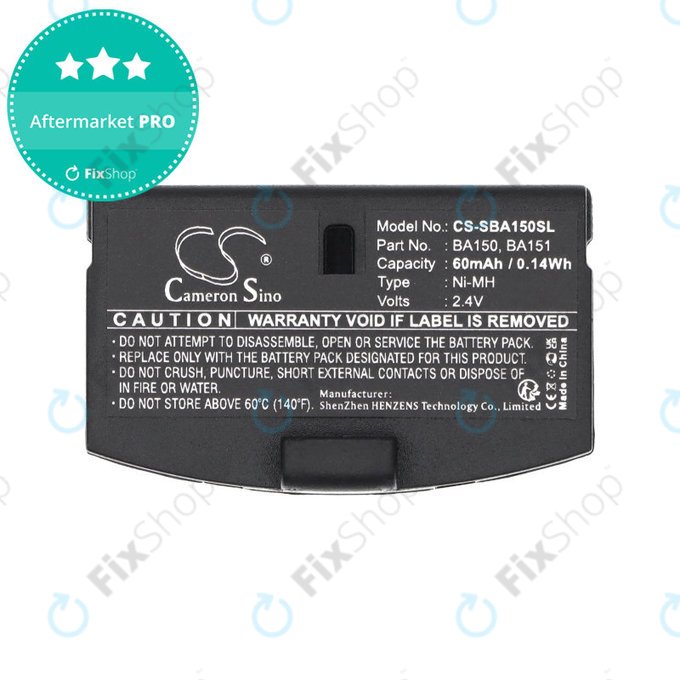 Bateria do Sennheiser, 60mAh, Ni-MH, 2.4V, BA150, HQ