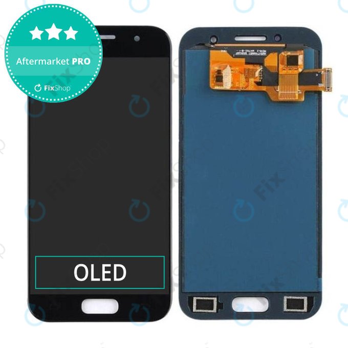 Wyświetlacz OLED do Samsung A3 A320F (2017), Ekran dotykowy bez ramki, Czarny, Black
