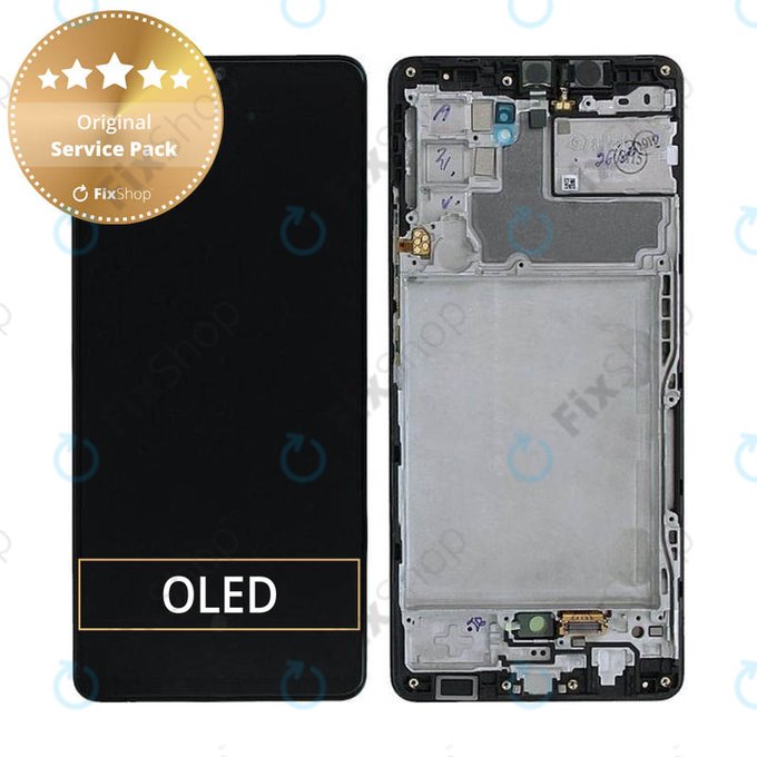 Wyświetlacz do Samsung A42 5G A426B, Ekran dotykowy z ramką, GH82-24375A, GH82-24376A, Prism Dot Black, Genuine Service Pack