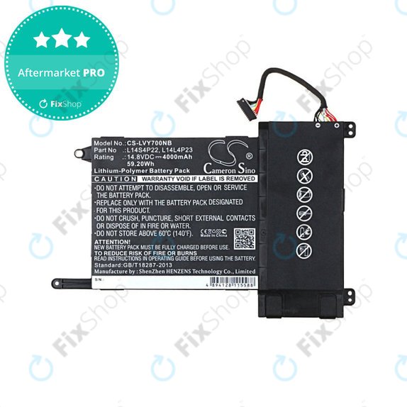 Bateria do Lenovo Eraser Y700, IdeaPad Y700, 4000mAh, Li-Pol, 14.8V, L14S4P22, HQ