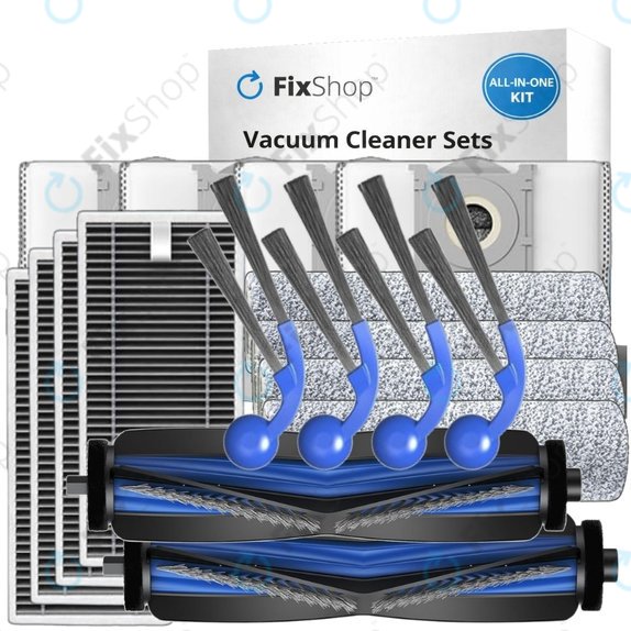 Zestaw części zamiennych do Ecovacs T80 Omni, T80 (2x Główna szczotka, 4x Filtr, 4x Szczotka boczna, 4x Ściereczka mopująca, 4x Worek na kurz)