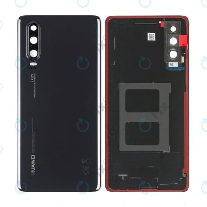 Tylna pokrywa baterii do Huawei P30, 02352NMM, Czarny, Black, Genuine Service Pack