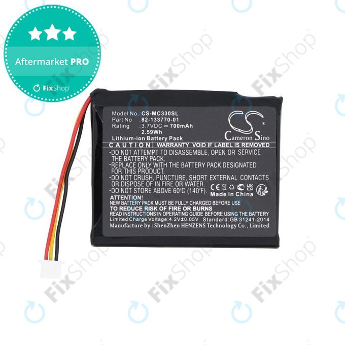 Bateria do Motorola CS3070, CS3300, Zebra CS3070, 700mAh, Li-Ion, 3.7V, 82-133770-01, HQ
