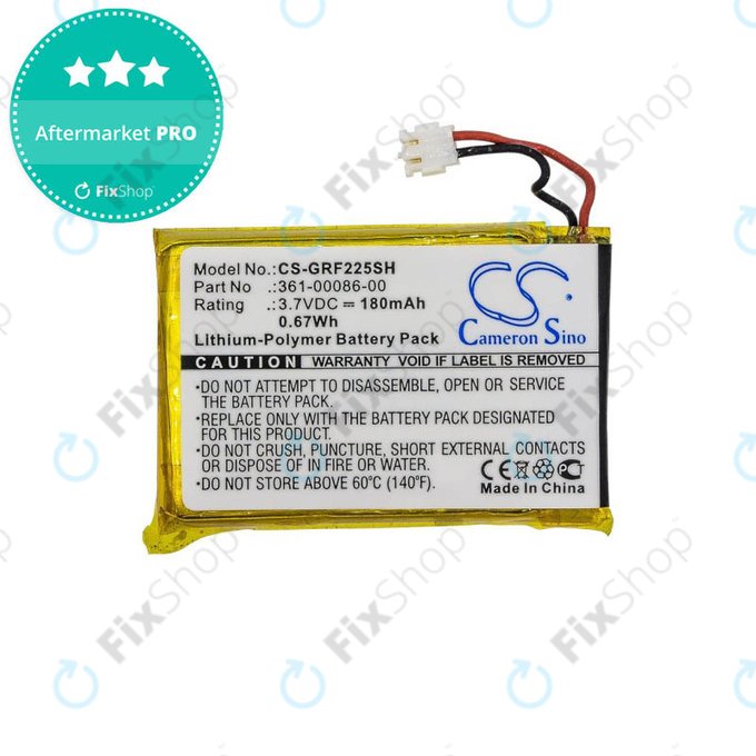 Bateria do Garmin Approach G10, S20, Forerunner 220, 225, 235, 630, 645, 735XT, 745, GRM0371754, 361-00072-00/10, 361-00086-00/10/11, 180mAh, HQ