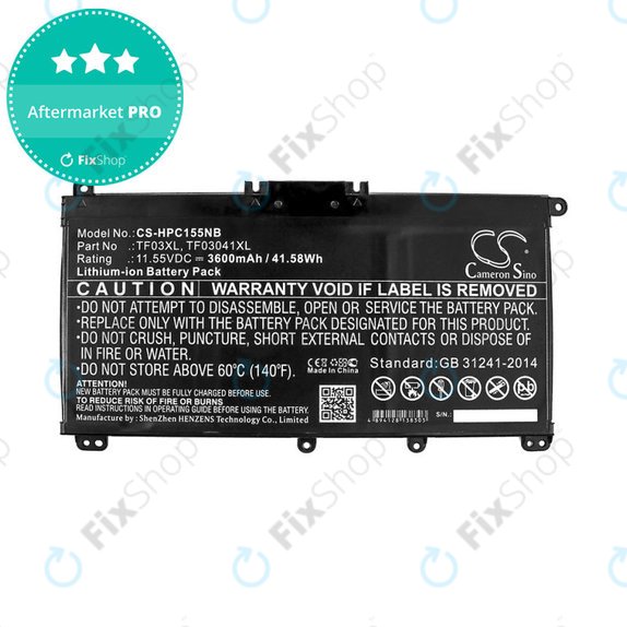 Bateria do HP Pavilion 14, 15, X360, 3600mAh, Li-Ion, 11.55V, TF03XL, HQ