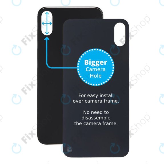 Tylne szklo z duza dziura na aparat do iPhone XS Max, Space Gray